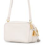 Prada Shoulder Bag Saffiano Leather Triangle Logo White — view 2