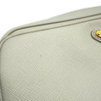 Prada Shoulder Bag Saffiano Leather Triangle Logo White — view 7