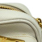 Prada Shoulder Bag Saffiano Leather Triangle Logo White — view 8