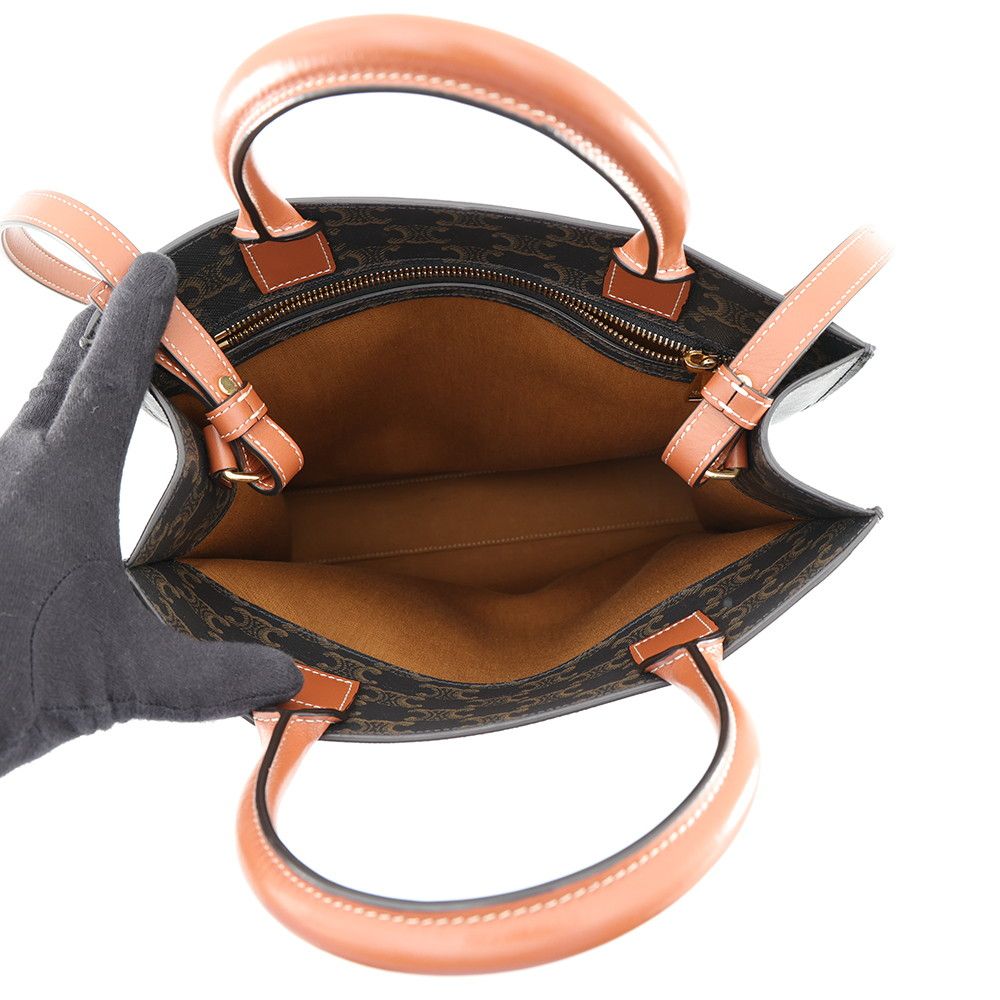 Celine Triomphe Small Vertical Cabas Leather 2-Way Shoulder Bag — view 6