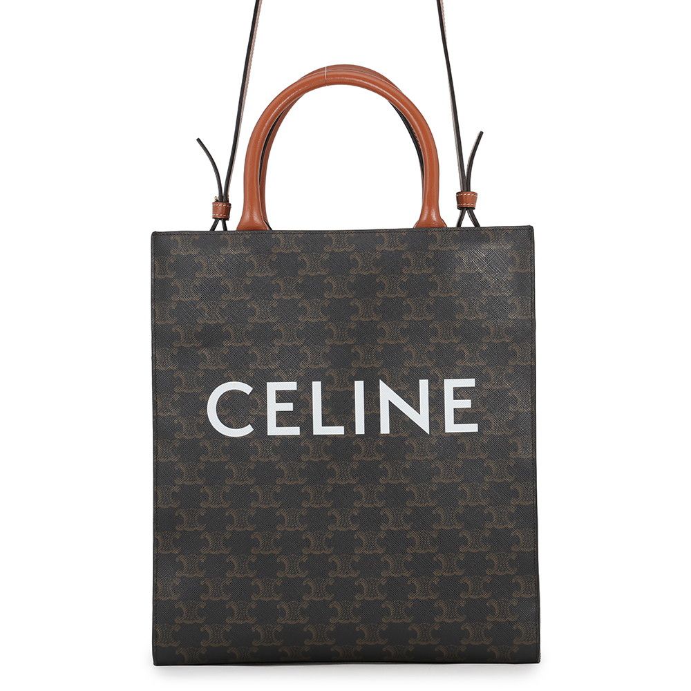 Celine Triomphe Small Vertical Cabas Leather 2-Way Shoulder Bag