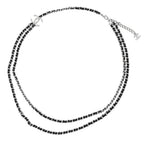 Chanel Necklace CC Logo Chain Long B 25 P Black