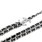 Chanel Necklace CC Logo Chain Long B 25 P Black — view 2