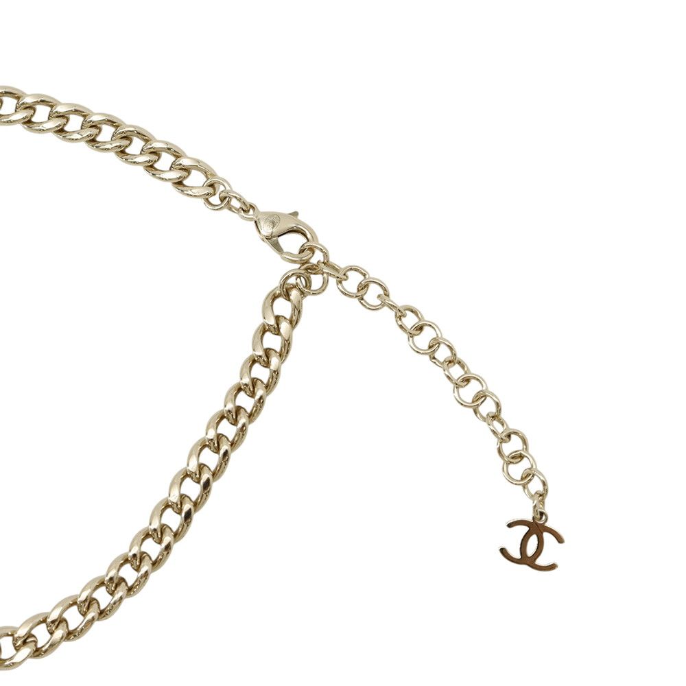 Chanel Necklace CC Logo Heart Choker Metal Rhinestone — view 6
