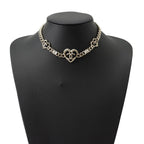 Chanel Necklace CC Logo Heart Choker Metal Rhinestone — view 5