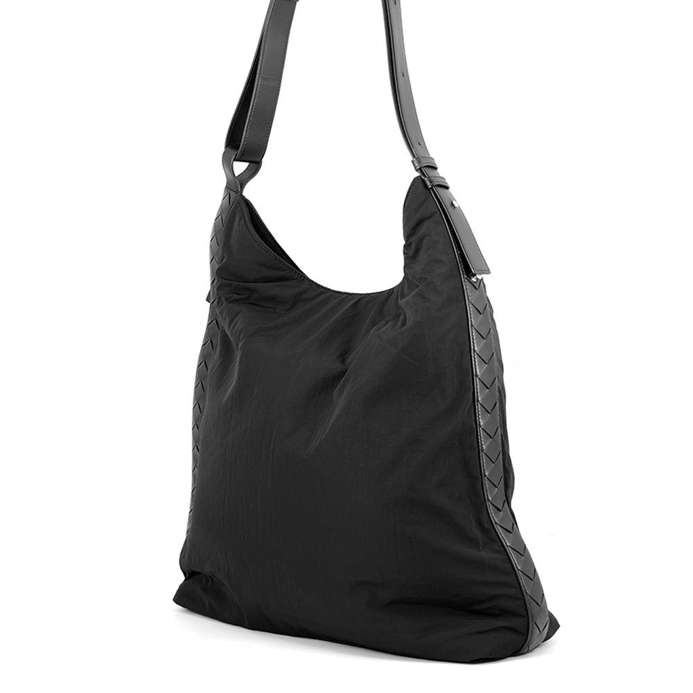 Bottega Veneta Shoulder Bag Intrecciato Crossboard Hobo Nylon Black — view 2