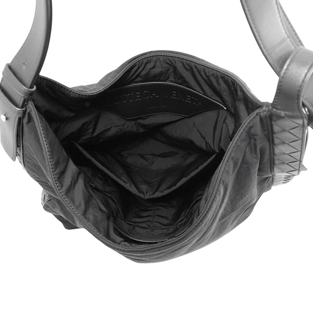 Bottega Veneta Shoulder Bag Intrecciato Crossboard Hobo Nylon Black — view 5