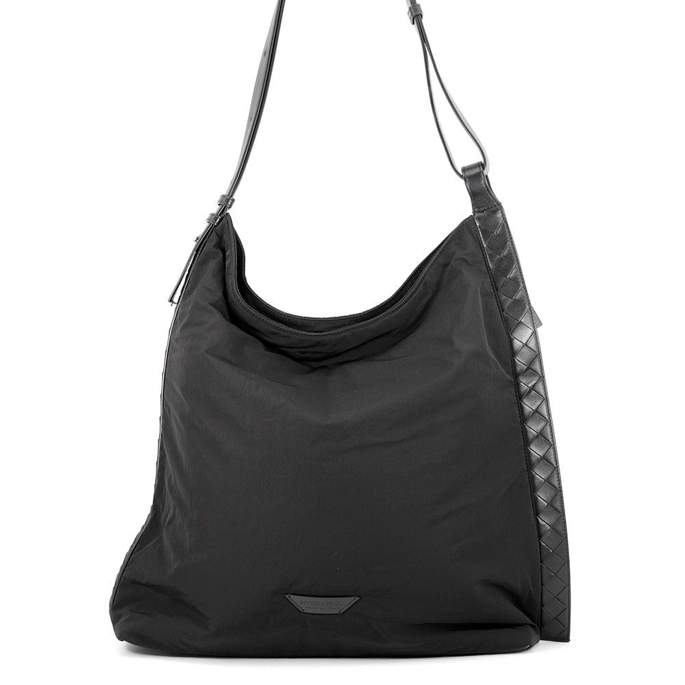 Bottega Veneta Shoulder Bag Intrecciato Crossboard Hobo Nylon Black