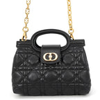Dior Handbag Cannage Jolie Mini Lambskin 2-Way Black