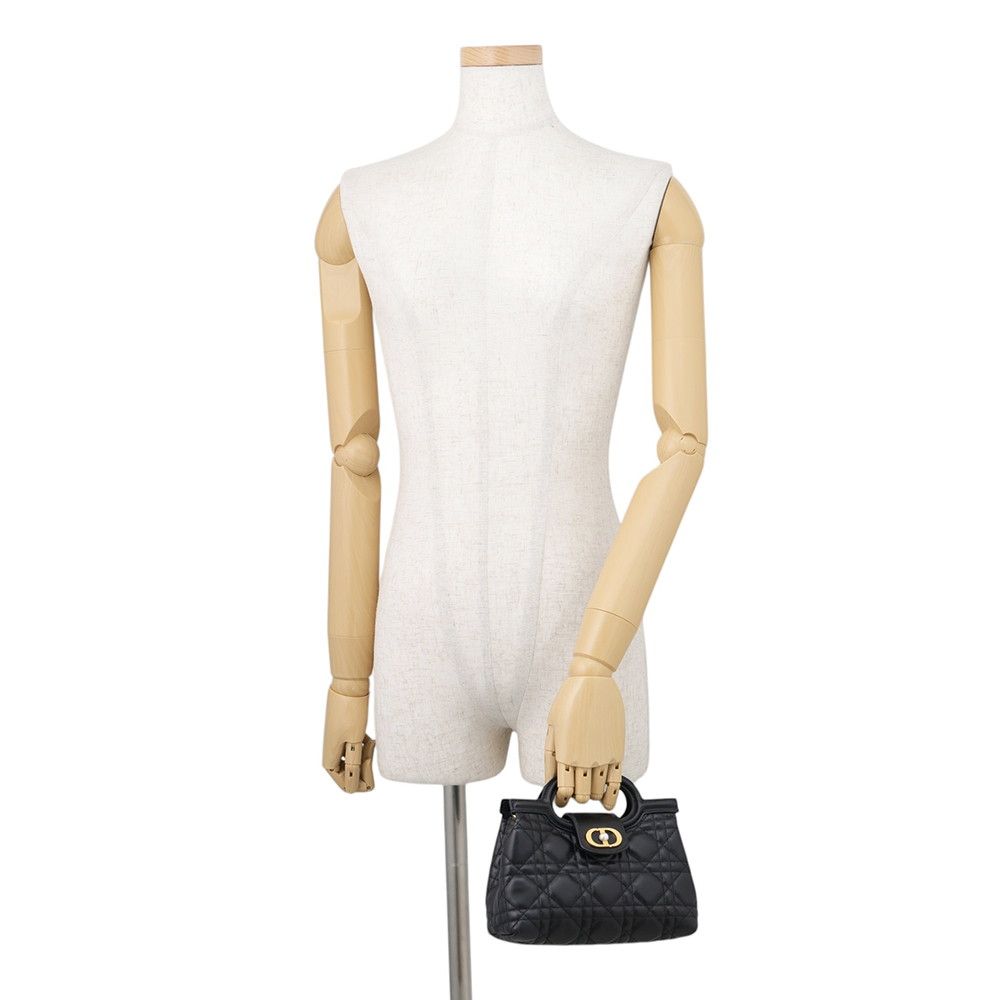 Dior Handbag Cannage Jolie Mini Lambskin 2-Way Black — view 4