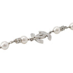 Chanel Necklace CC Logo Faux Pearl Rhinestone — view 2