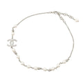 Chanel Necklace CC Logo Faux Pearl Rhinestone