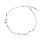 Chanel Necklace CC Logo Faux Pearl Rhinestone