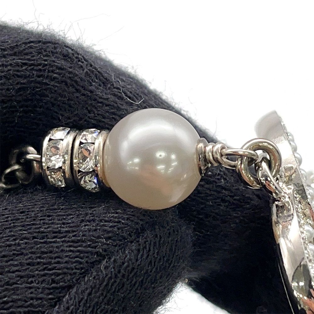 Chanel Necklace CC Logo Faux Pearl Rhinestone — view 6