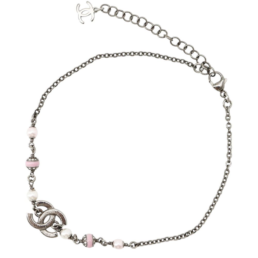 Chanel Necklace CC Logo Faux Pearl Rhinestone — view 3