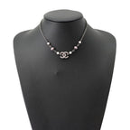 Chanel Necklace CC Logo Faux Pearl Rhinestone — view 4