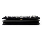 Chanel Chain Wallet CC Logo Faux Pearl Velour Black Shoulder Bag — view 3