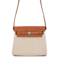 Hermes Shoulder Bag Herbag Zip Mini Ecru Fauve Silver Toile Ash Vache Hunter
