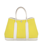 Hermes Tote Bag Garden Party TPM Lime Cles Silver Toile Officier Country