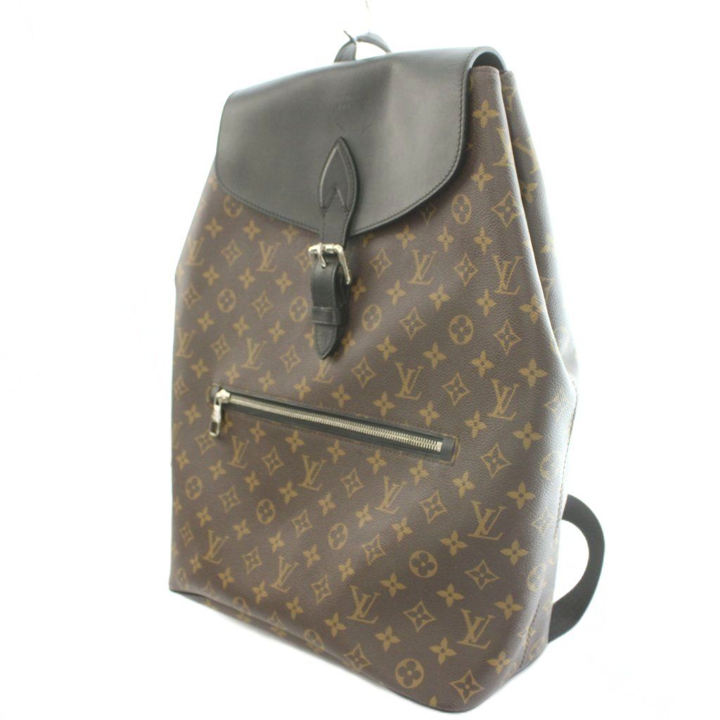 Louis Vuitton Monogram Macassar Parc Backpack Canvas Logo Contrast Brown Black — view 2