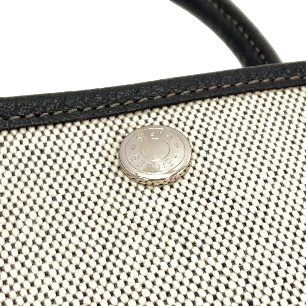 Hermes Garden Party TPM Silver Handbag Toile Ash Buffalo — view 8