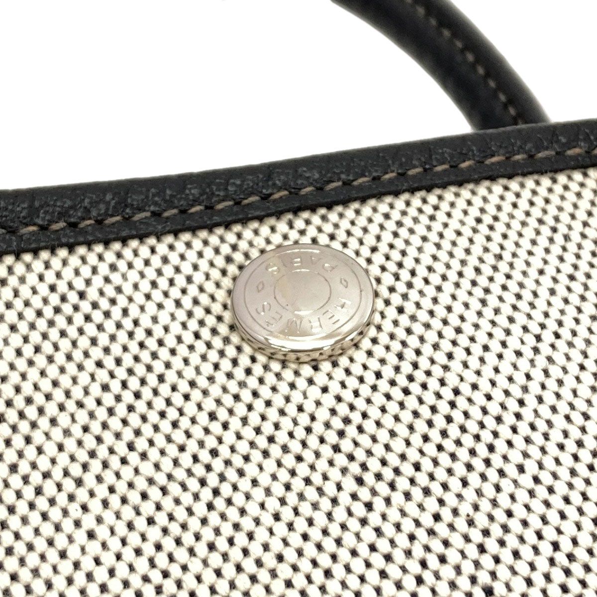 Hermes Garden Party TPM Silver Handbag Toile Ash Buffalo — view 8