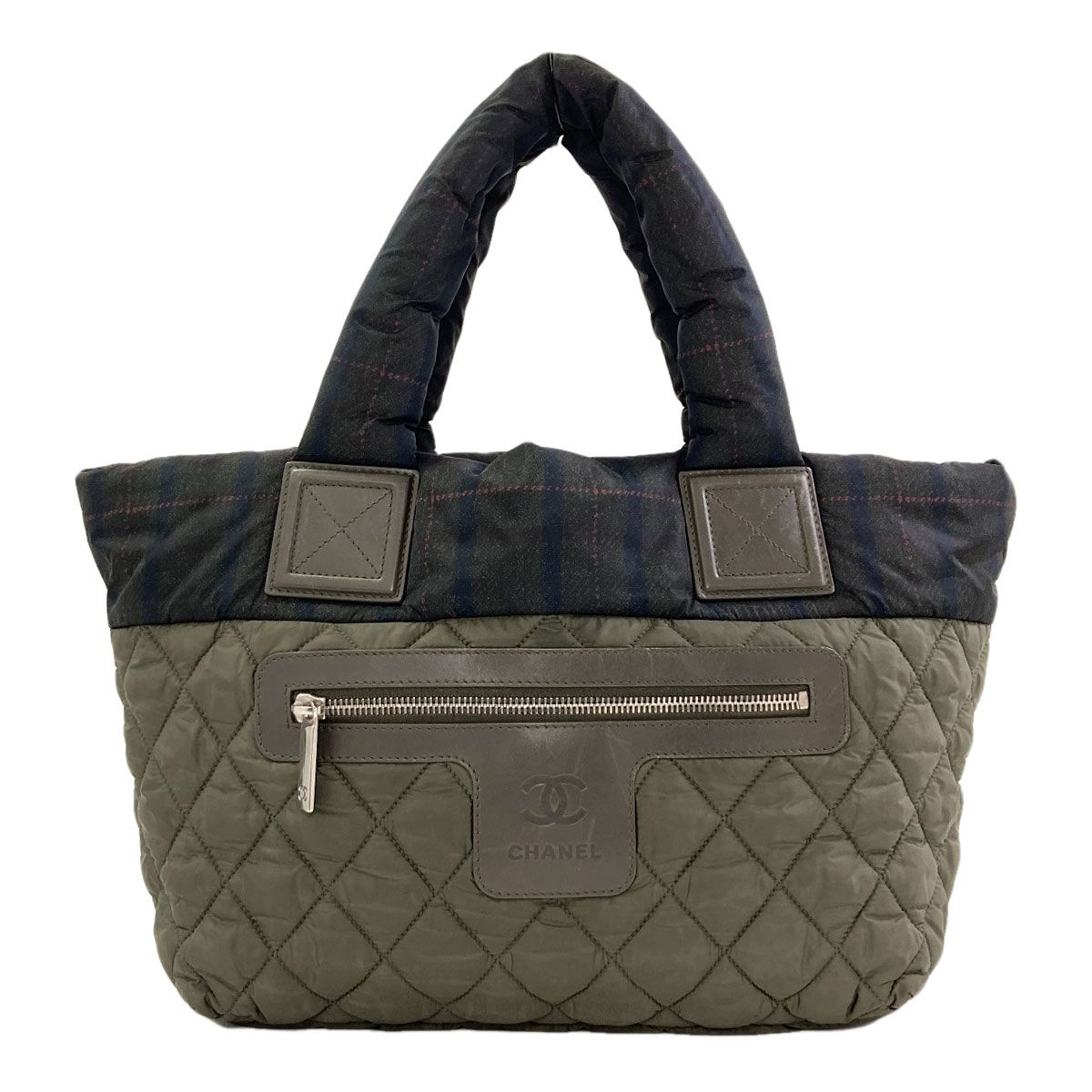 Chanel Cococoon Silver Reversible Handbag Nylon