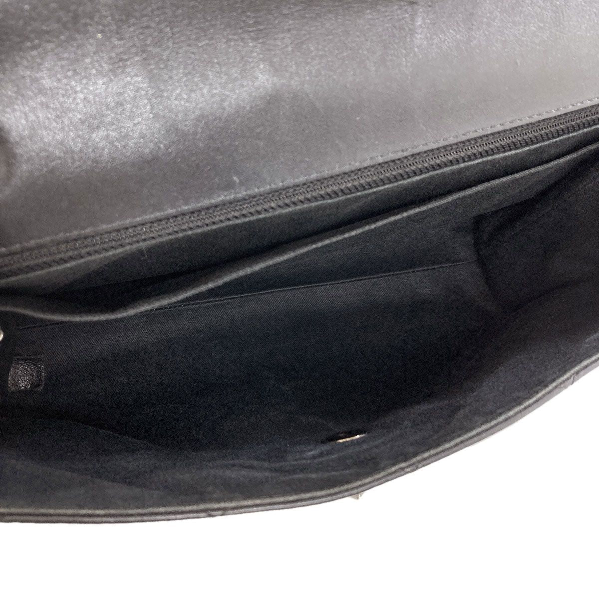 Chanel Quilted CC Logo Silver Shoulder Bag Calfskin — view 5