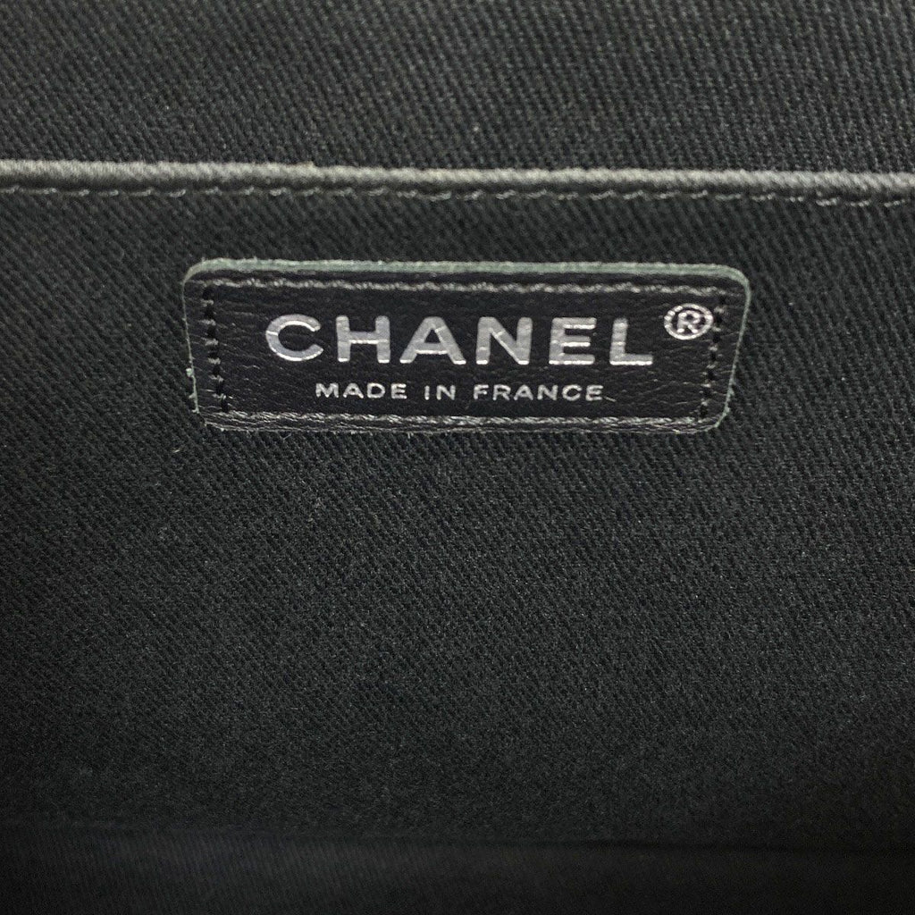 Chanel Quilted CC Logo Silver Shoulder Bag Calfskin — view 6