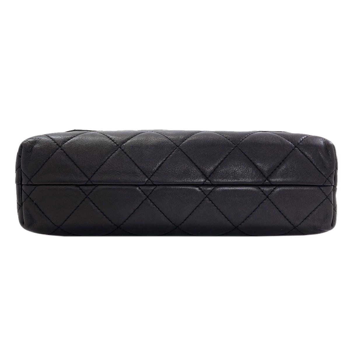 Chanel Quilted CC Logo Silver Shoulder Bag Calfskin — view 4