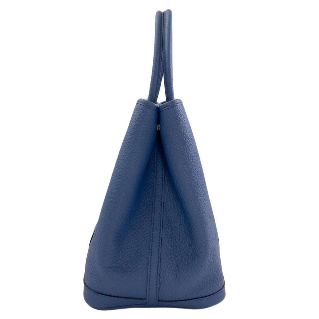 Hermes Garden Party Blue Agathe Silver Tote Bag Country — view 3