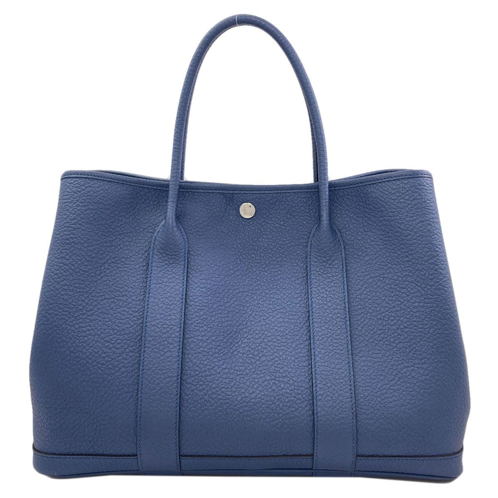 Hermes Garden Party Blue Agathe Silver Tote Bag Country — view 2