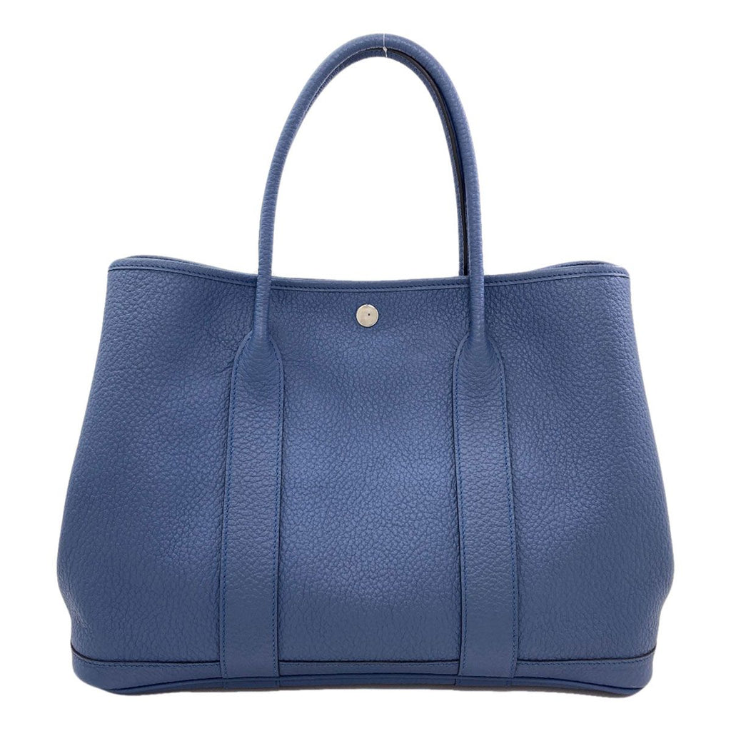 Hermes Garden Party Blue Agathe Silver Tote Bag Country