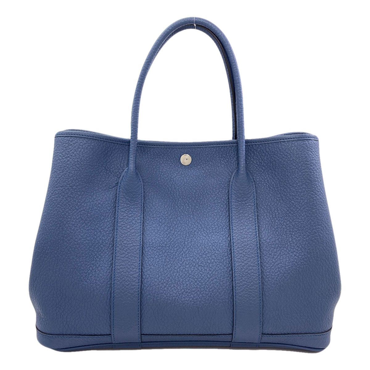 Hermes Garden Party Blue Agathe Silver Tote Bag Country