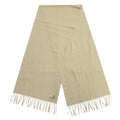Loewe Cashmere Scarf Anagram Embroidery Logo Shawl Fringe Beige