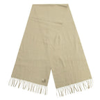 Loewe Cashmere Scarf Anagram Embroidery Logo Shawl Fringe Beige