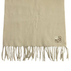 Loewe Cashmere Scarf Anagram Embroidery Logo Shawl Fringe Beige — view 5