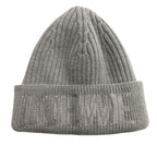 Loewe Beanie Knit Hat Cap Hat Logo Embroidery Wool Gray