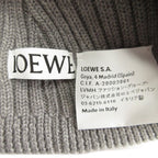Loewe Beanie Knit Hat Cap Hat Logo Embroidery Wool Gray — view 4