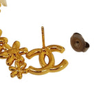 Chanel CC Logo Flower Motif Earrings Gold — view 8