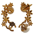 Chanel CC Logo Flower Motif Earrings Gold — view 3