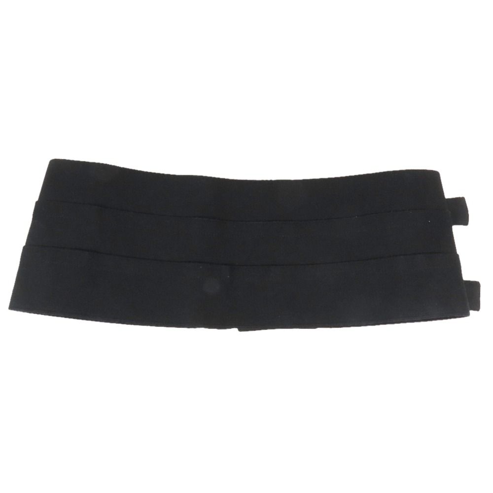 Dior Cummerbund Waist Belt Corset Metal Buckle Cotton Black — view 2