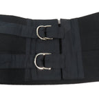 Dior Cummerbund Waist Belt Corset Metal Buckle Cotton Black — view 3