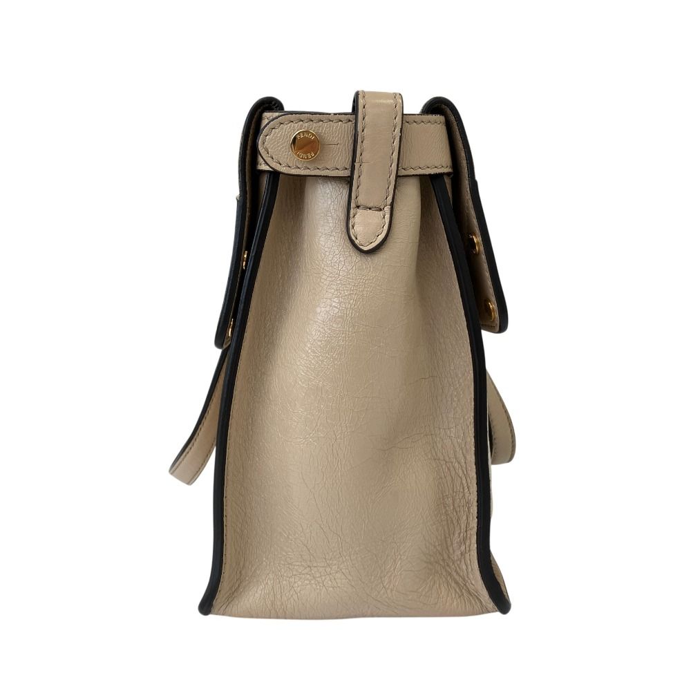Fendi Flip Leather 3way Shoulder Bag Gray — view 4