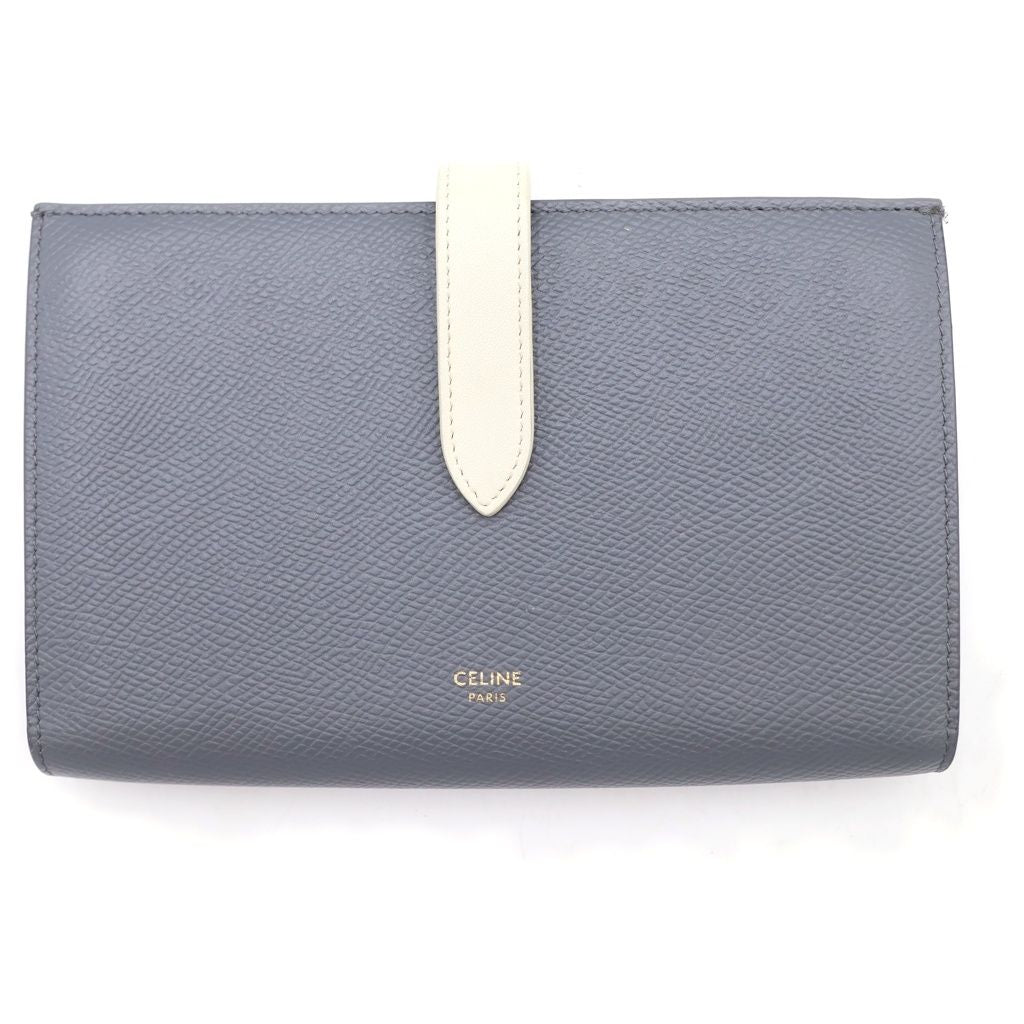 Celine Large Strap Wallet Bifold Gray