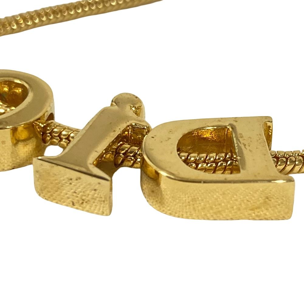 Dior Vintage Logo Snake Chain Necklace Gold Plated — view 8