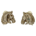 Hermes Cheval Hose Earrings Silver
