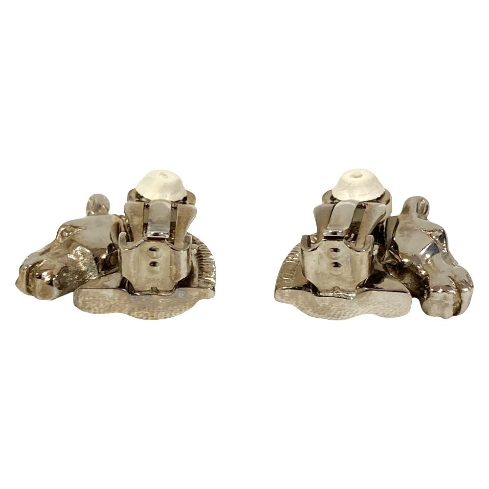 Hermes Cheval Hose Earrings Silver — view 3