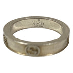 Gucci Interlocking Script Logo Ring 925 22 Silver — view 7