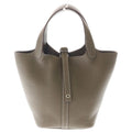 Hermes Picotin PM Taurillon Handbag Etoupe Silver Brown